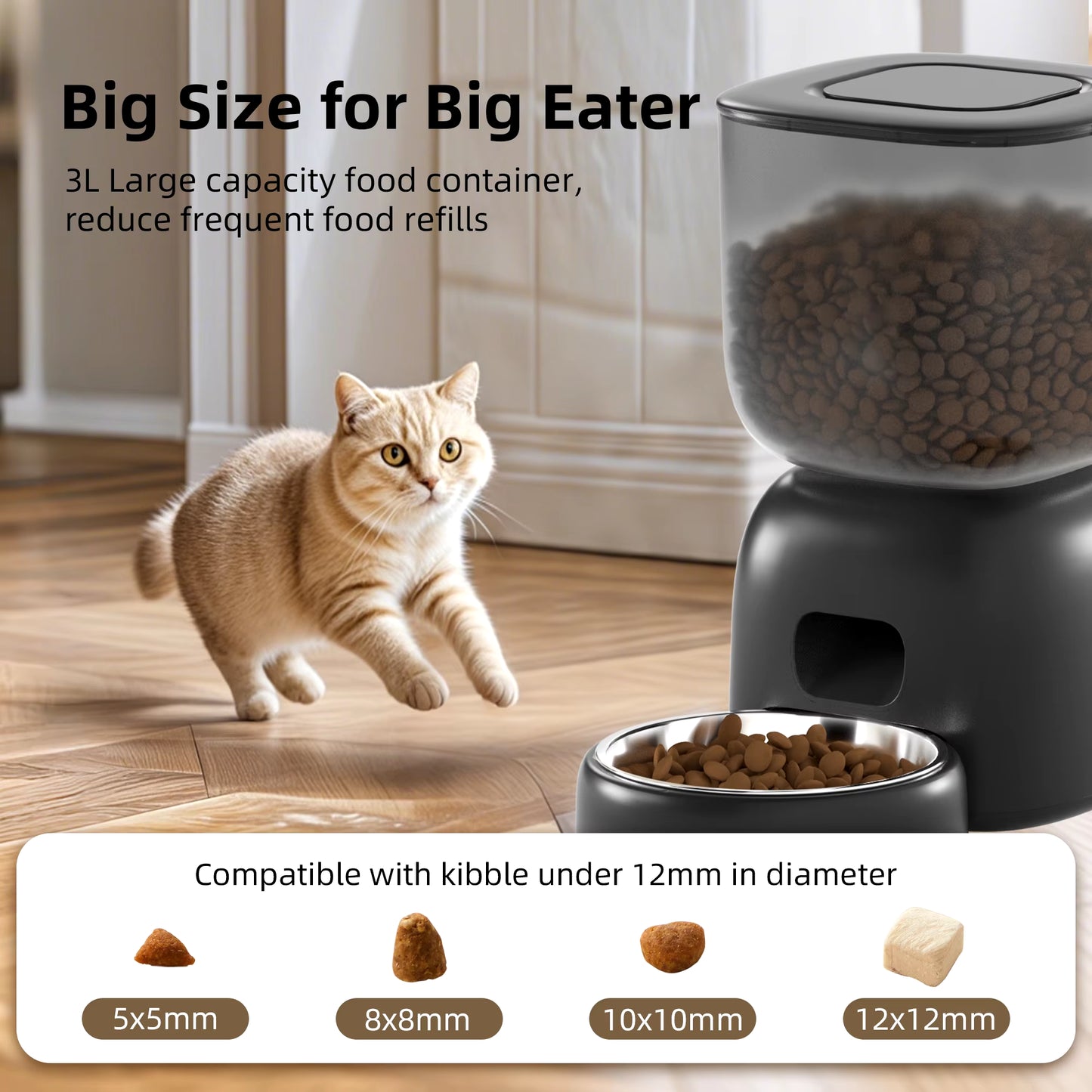 3L Automatic Cat Feeder Pet Smart Wifi Cat Food Kibble Dispenser Remote Control Auto Feeder for Cat Dog Food Accessories