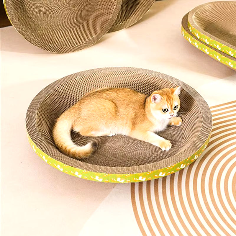 Cardboard Cat Scratcher Durable Bowl-Shaped High-Density Cat Scratch Pad for Indoor Cats Indoor Cat Furniture Scratch Post