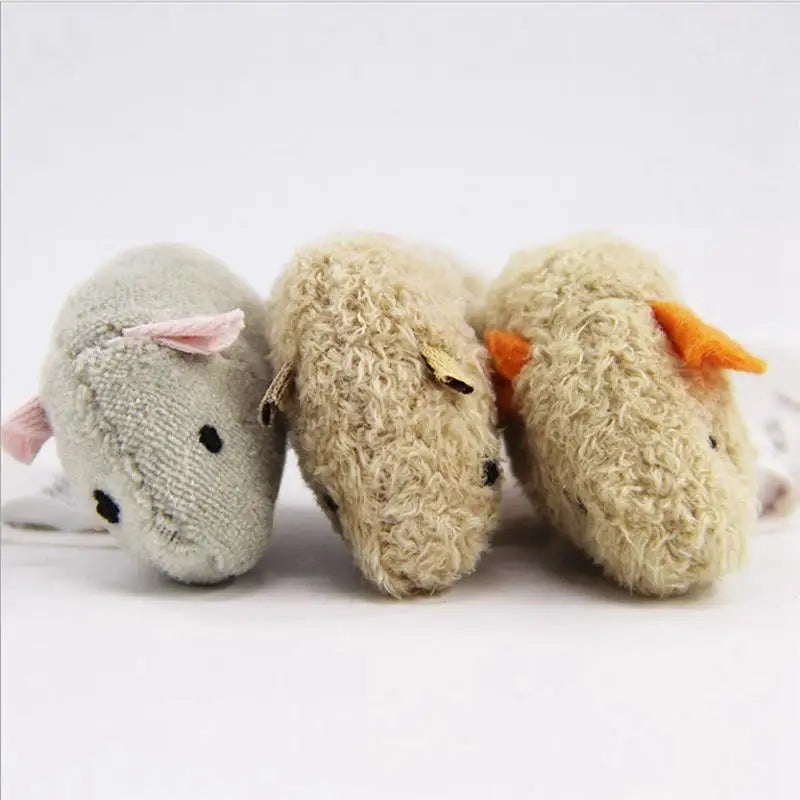 3Pcs Cat Mice Toys Interactive Bite-Resistant Plush Cute Cat Interactive Toys Cat Chew Toys Pet Supplies Cat Teeth Toys