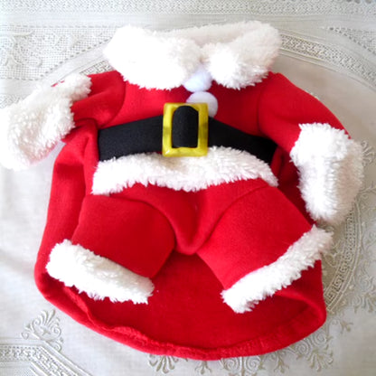 Christmas Pet Dog Cat Costumes Funny Santa Claus Costume for Dogs Cats Winter Warm Dog Clothes Chihuahua Pug Yorkshire Clothing