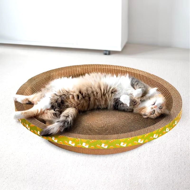 Cardboard Cat Scratcher Durable Bowl-Shaped High-Density Cat Scratch Pad for Indoor Cats Indoor Cat Furniture Scratch Post