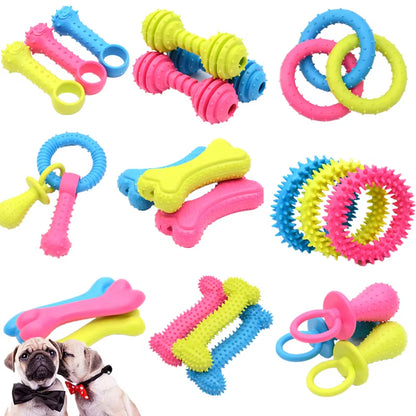 1PCS Pet Toys for Small Dogs Rubber Resistance to Bite Dog Toy Teeth Cleaning Chew Training Toys Pet Supplies Puppy Dogs Cats