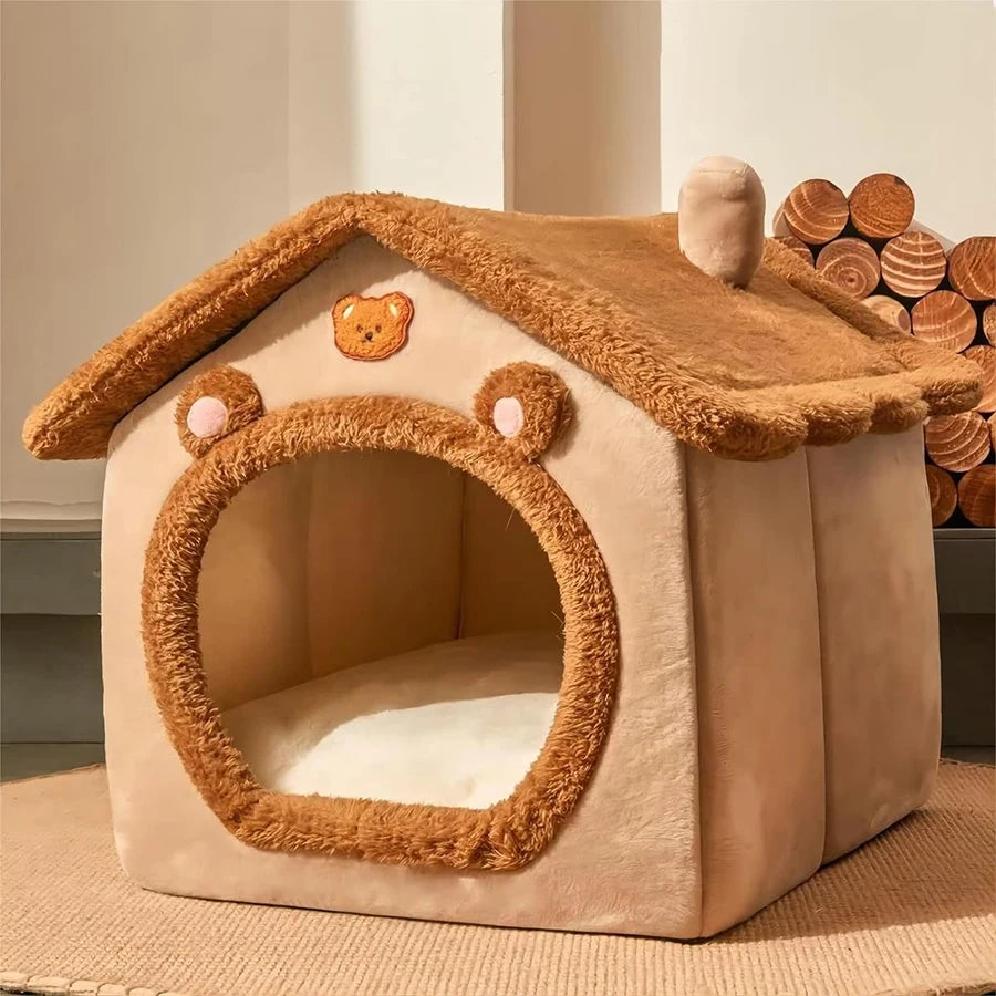 Foldable Pet House Removable Washable Cat House Puppy Cave Sofa Pet Bed House for Extra Small Dogs and Small and Medium Cats